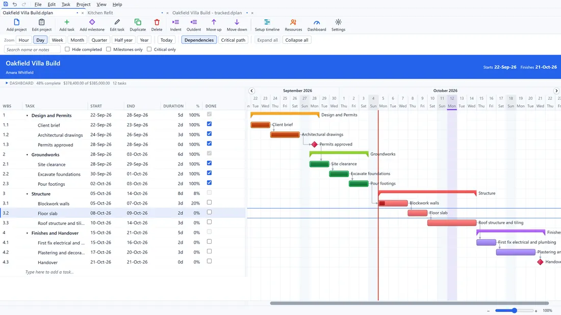 Desktop Plan in the Blue theme.